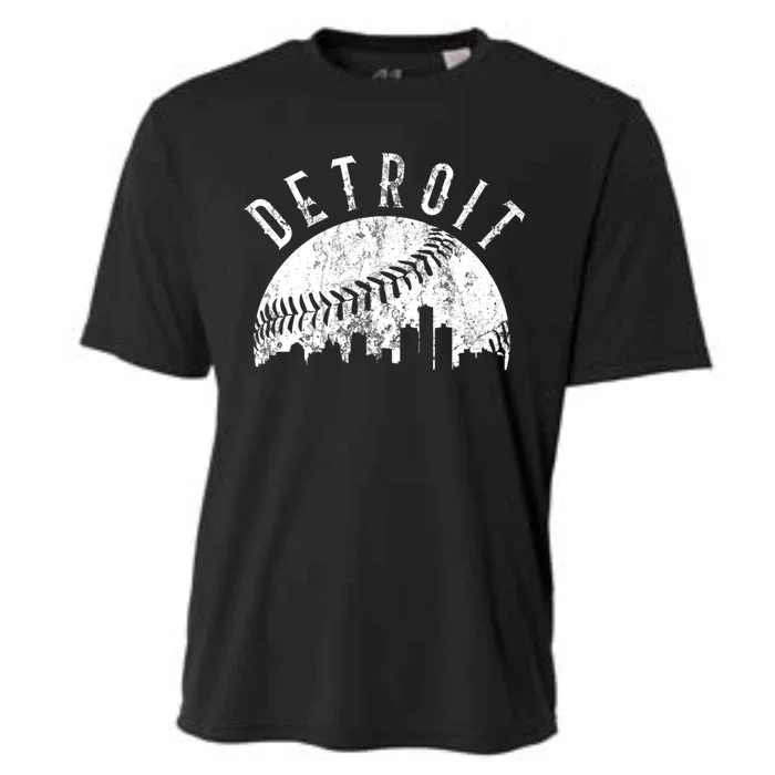 Vintage Detroit Michigan Skyline Apparel Cooling Performance Crew T-Shirt