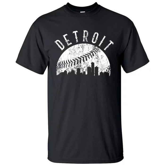 Vintage Detroit Michigan Skyline Apparel Tall T-Shirt