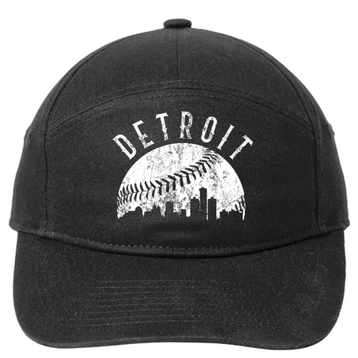 Vintage Detroit Michigan Skyline Apparel 7-Panel Snapback Hat