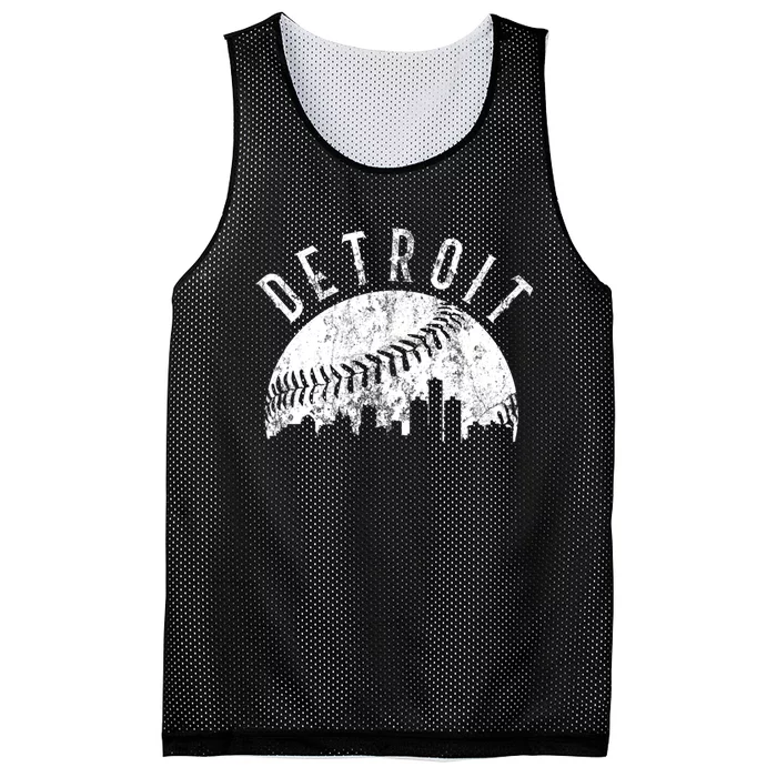 Vintage Detroit Michigan Skyline Apparel Mesh Reversible Basketball Jersey Tank