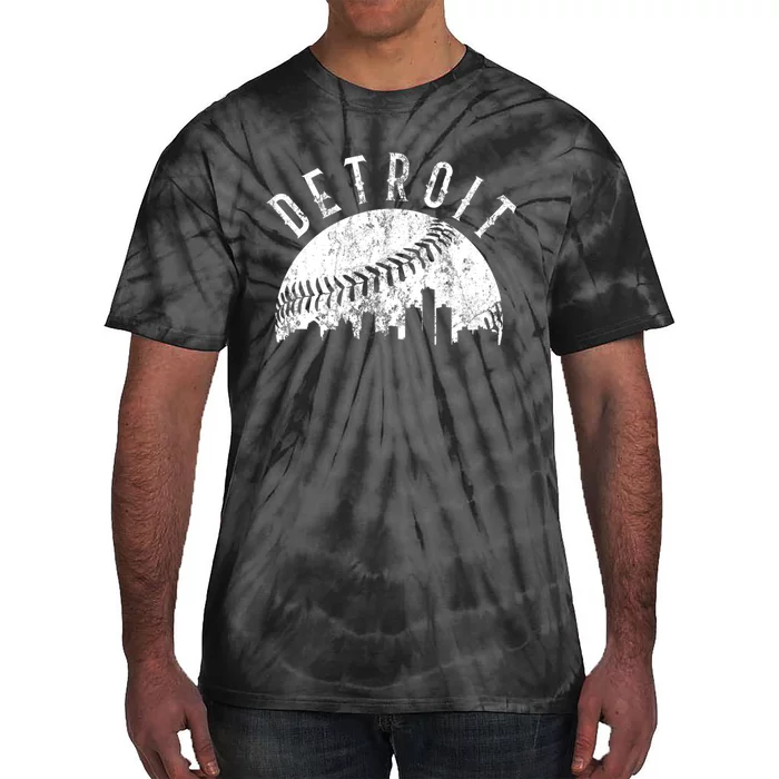 Vintage Detroit Michigan Skyline Apparel Tie-Dye T-Shirt