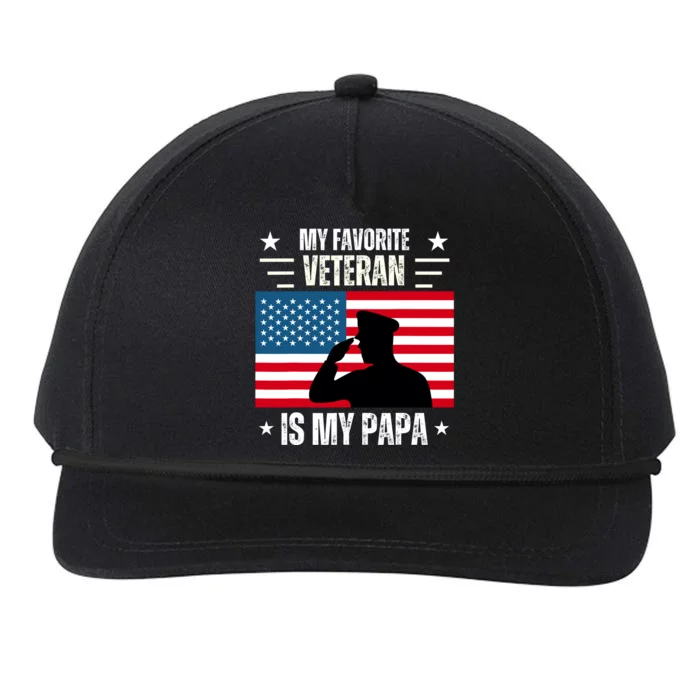 Veterans Day Military My Favorite Veteran Is My Papa Kids Snapback Five-Panel Rope Hat