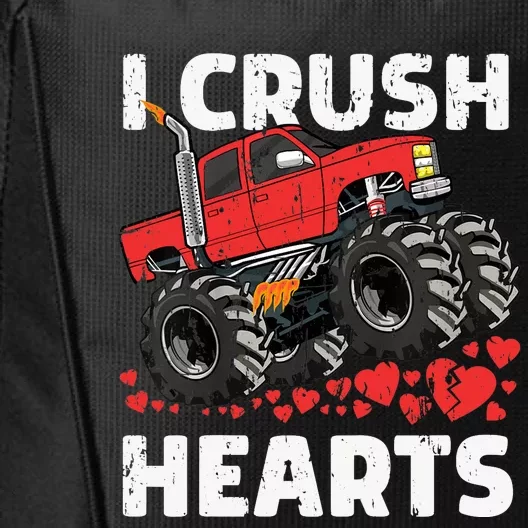 Valentines Day Monster Truck Boy I Crush Hearts City Backpack