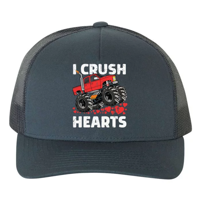 Valentines Day Monster Truck Boy I Crush Hearts Yupoong Adult 5-Panel Trucker Hat