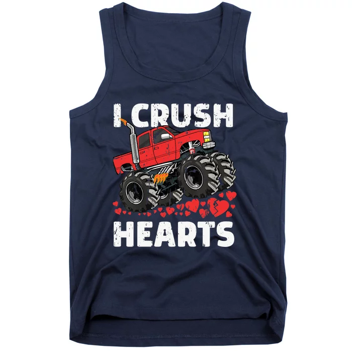 Valentines Day Monster Truck Boy I Crush Hearts Tank Top