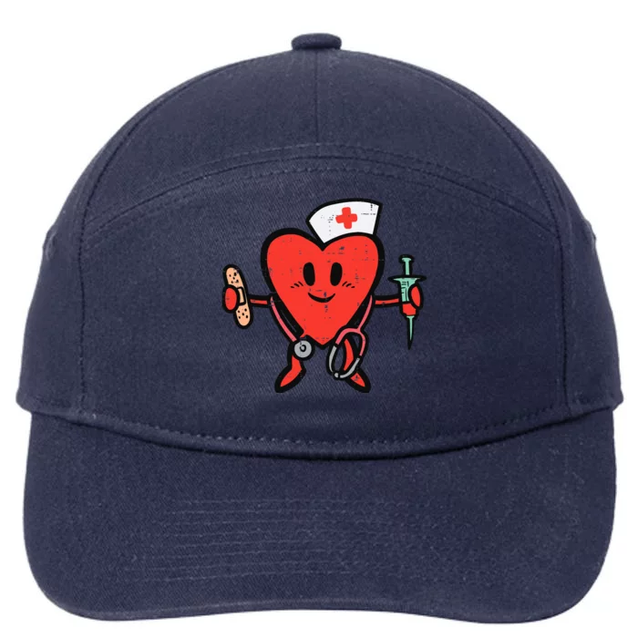 Valentines Day Nurse Heart Cute Nursing Scrub Top RN Wo 7-Panel Snapback Hat