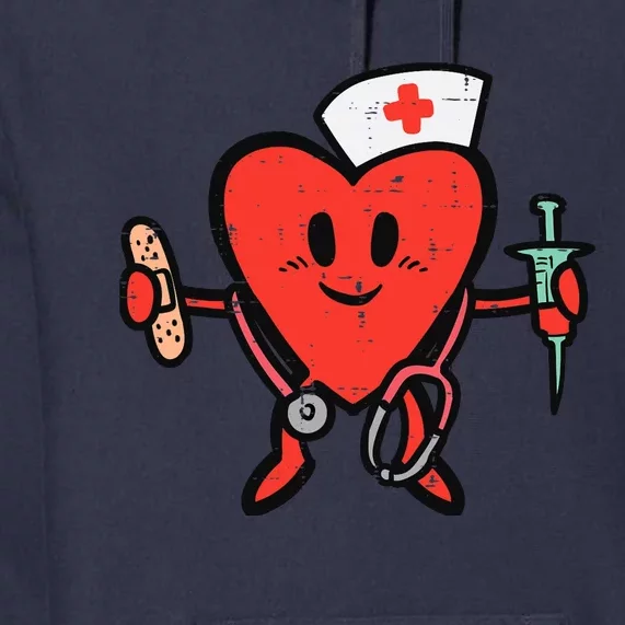 Valentines Day Nurse Heart Cute Nursing Scrub Top RN Wo Premium Hoodie