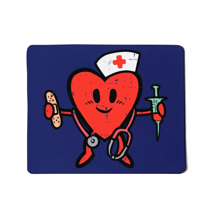 Valentines Day Nurse Heart Cute Nursing Scrub Top RN Wo Mousepad