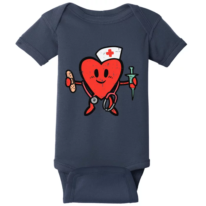 Valentines Day Nurse Heart Cute Nursing Scrub Top RN Wo Baby Bodysuit