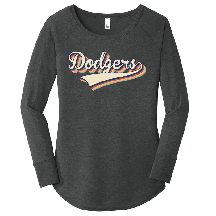 Vintage Dodgers Name Throwback Retro Apparel Gift Women's Perfect Tri Tunic Long Sleeve Shirt