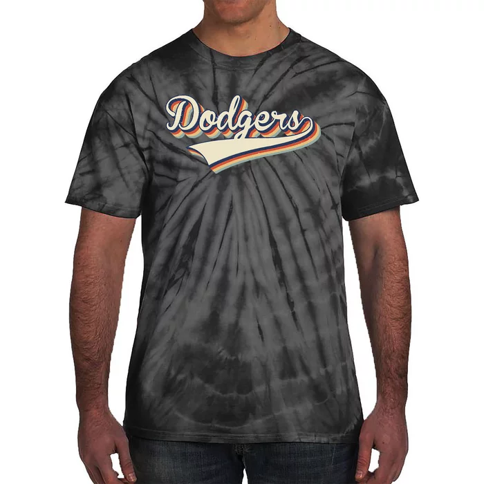 Vintage Dodgers Name Throwback Retro Apparel Gift Tie-Dye T-Shirt