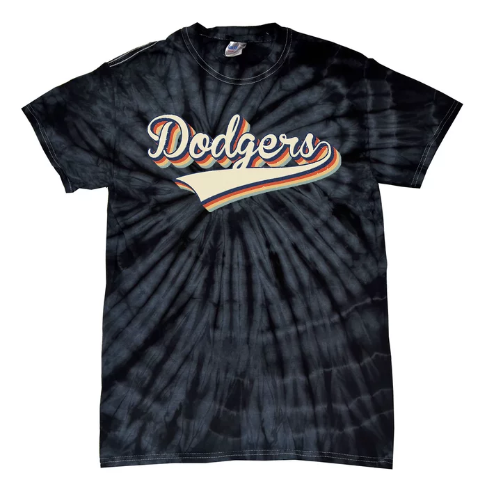 Vintage Dodgers Name Throwback Retro Apparel Gift Tie-Dye T-Shirt