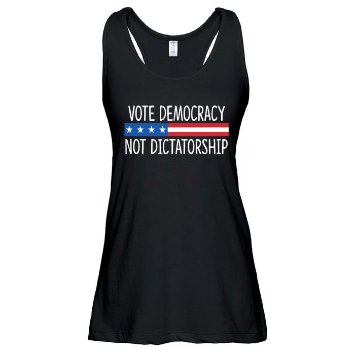 Vote Democracy Not Dictatorship Ladies Essential Flowy Tank