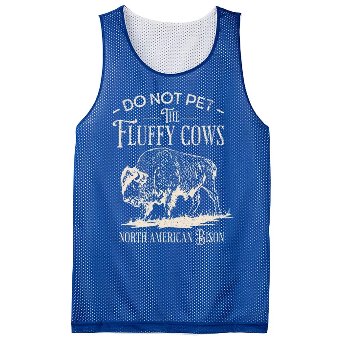 Vintage Do Not Pet the Fluffy Cows North American Bison Mesh Reversible Basketball Jersey Tank