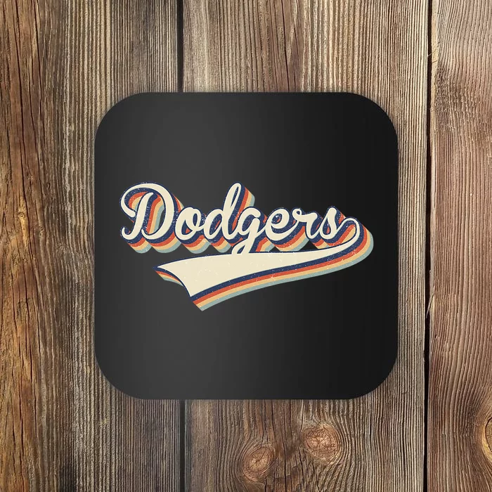 Vintage Dodgers Name Throwback Retro Apparel Gift Men Women Coaster