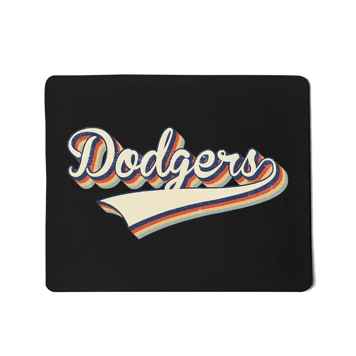 Vintage Dodgers Name Throwback Retro Apparel Gift Men Women Mousepad