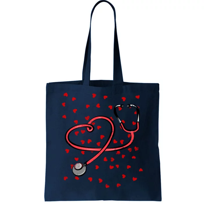 Valentines Day Nurse Stethoscope Hearts Tote Bag