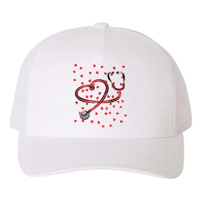 Valentines Day Nurse Stethoscope Hearts Yupoong Adult 5-Panel Trucker Hat