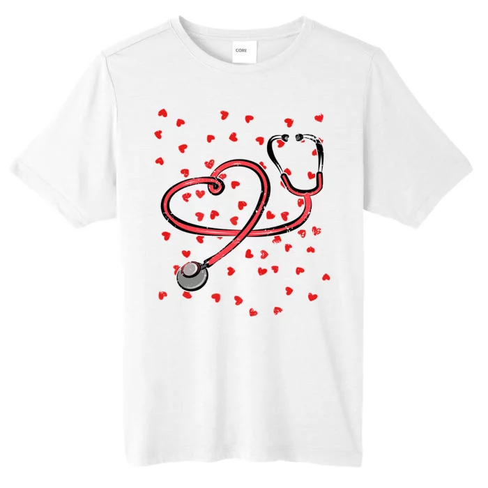 Valentines Day Nurse Stethoscope Hearts ChromaSoft Performance T-Shirt