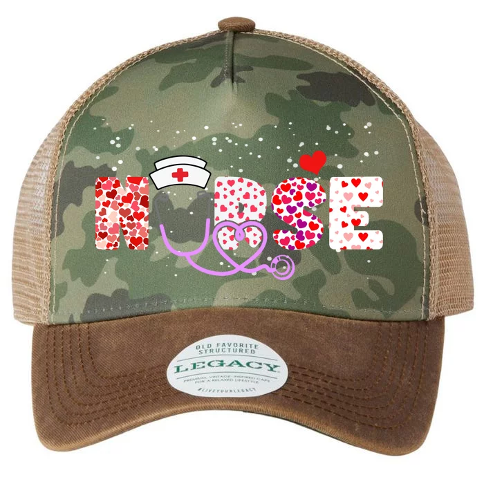 Valentines Day Nurse Logo Legacy Tie Dye Trucker Hat