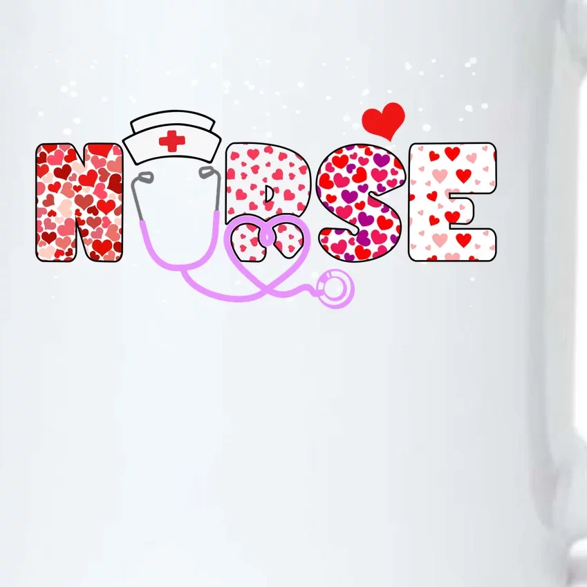 Valentines Day Nurse Logo Black Color Changing Mug