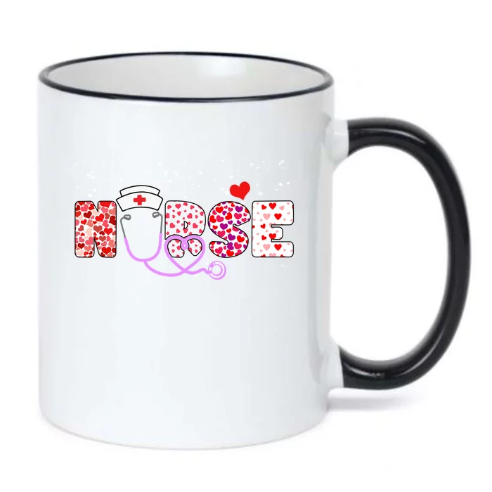 Valentines Day Nurse Logo Black Color Changing Mug