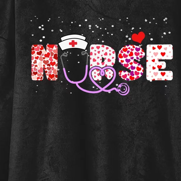 Valentines Day Nurse Logo Hooded Wearable Blanket