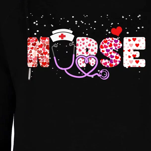 Valentines Day Nurse Logo Womens Funnel Neck Pullover Hood