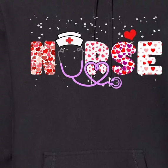 Valentines Day Nurse Logo Premium Hoodie