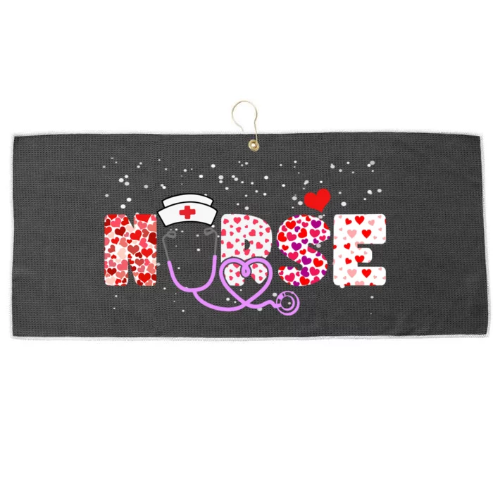 Valentines Day Nurse Logo Large Microfiber Waffle Golf Towel