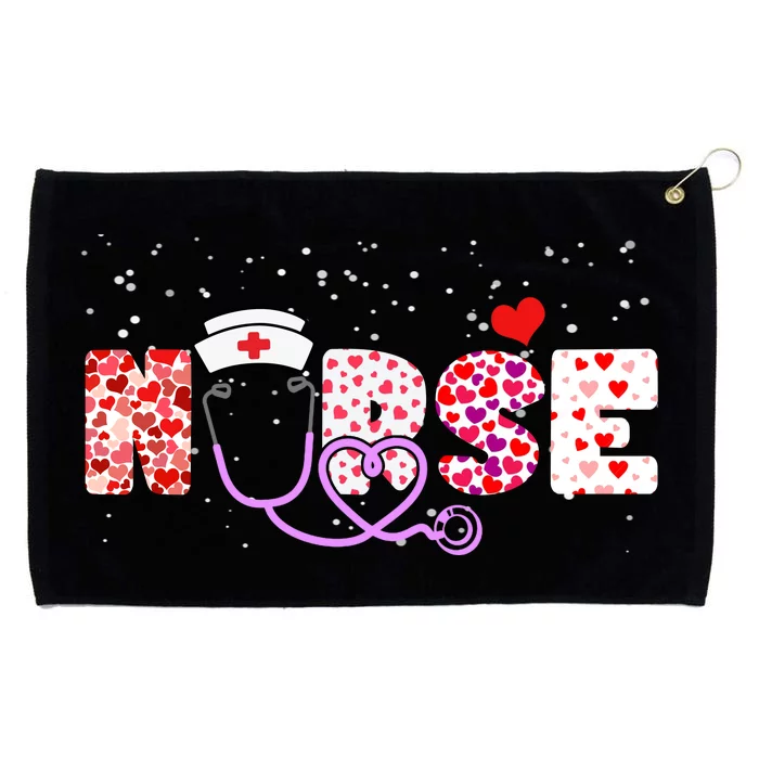 Valentines Day Nurse Logo Grommeted Golf Towel