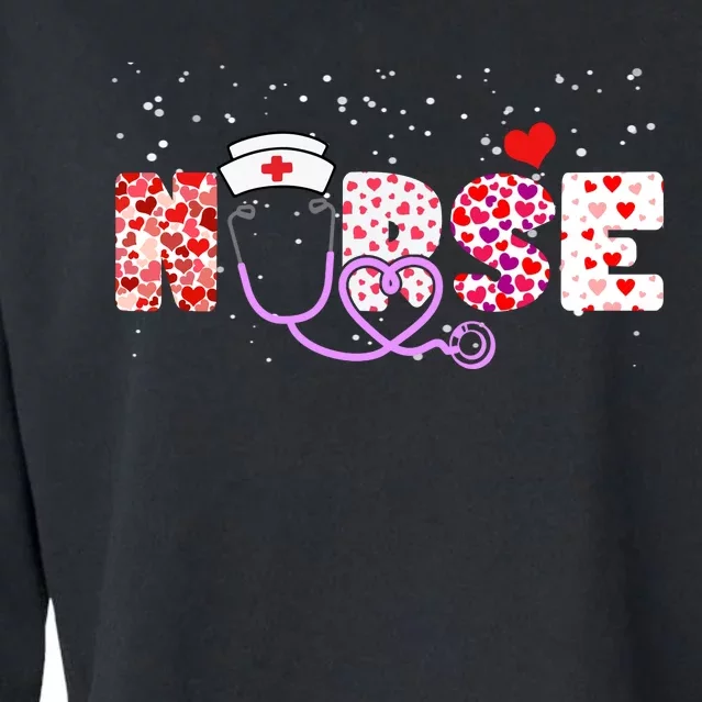 Valentines Day Nurse Logo Cropped Pullover Crew