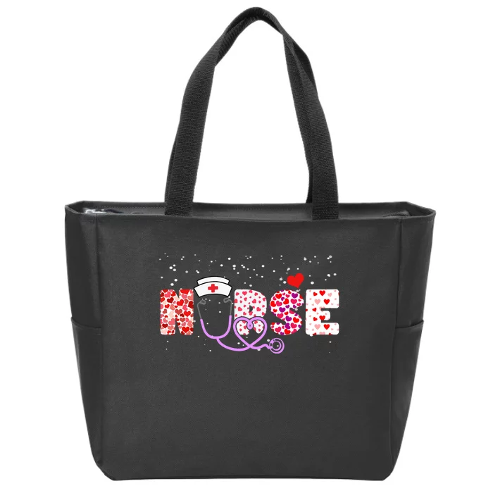 Valentines Day Nurse Logo Zip Tote Bag