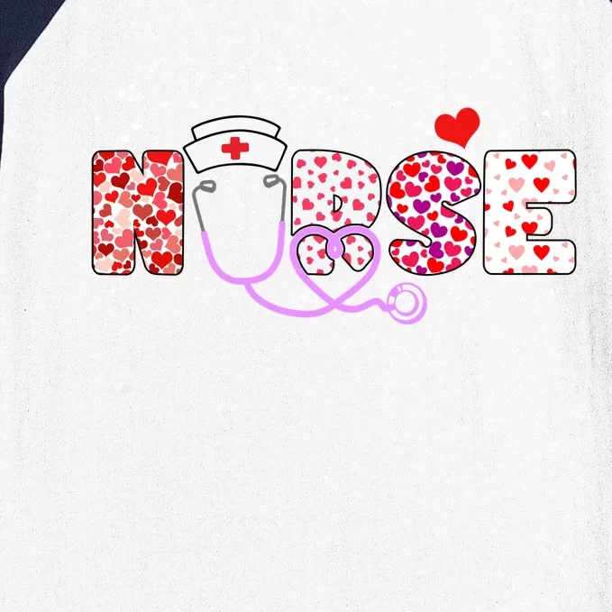 Valentines Day Nurse Logo Baseball Sleeve Shirt