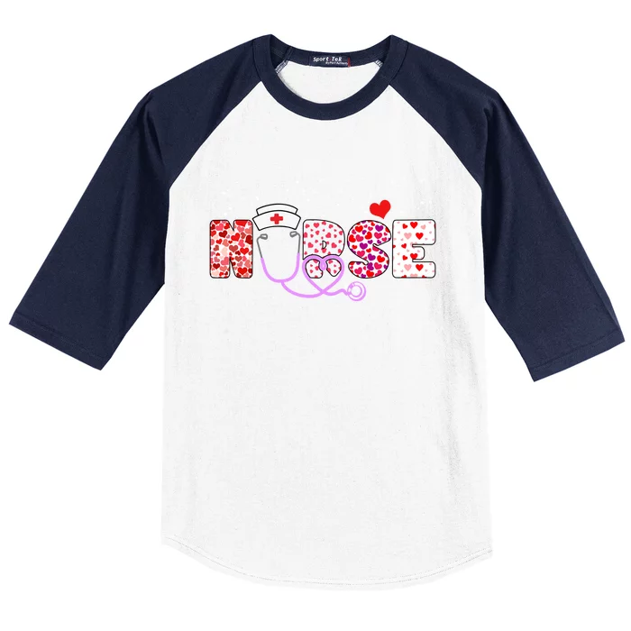 Valentines Day Nurse Logo Baseball Sleeve Shirt