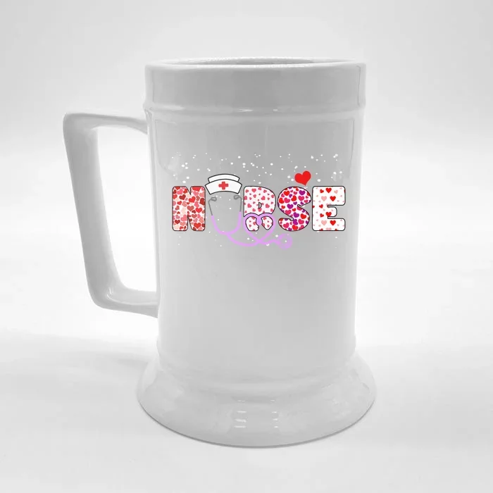 Valentines Day Nurse Logo Front & Back Beer Stein