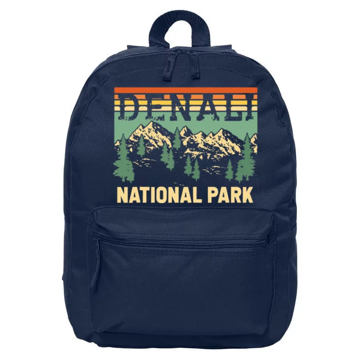 Vintage Denali National Park Denali Park Alaska 16 in Basic Backpack