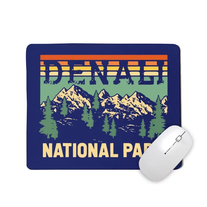 Vintage Denali National Park Denali Park Alaska Mousepad