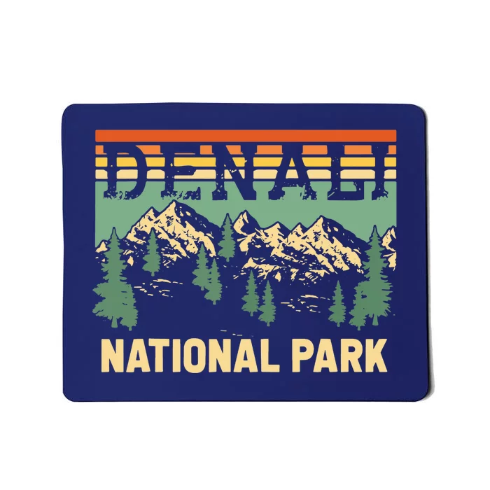 Vintage Denali National Park Denali Park Alaska Mousepad