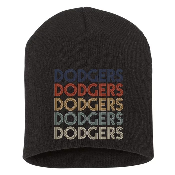 Vintage Dodgers Name Personalized Retro Gift Men Women Short Acrylic Beanie