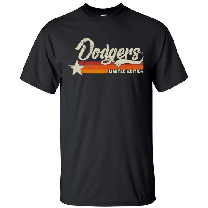 Vintage Dodgers Name Throwback Retro Gift Tall T-Shirt