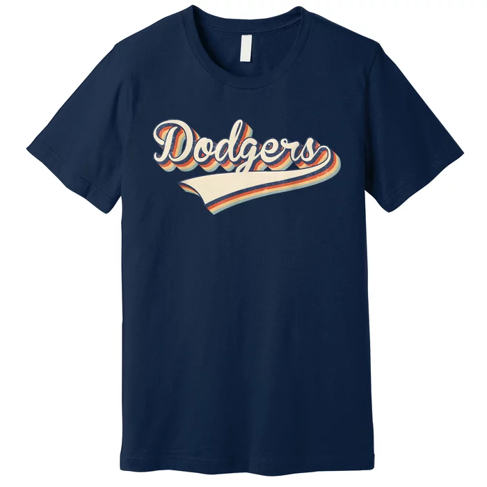 Vintage Dodgers Name Throwback Retro Apparel Gift Men Women Premium T-Shirt