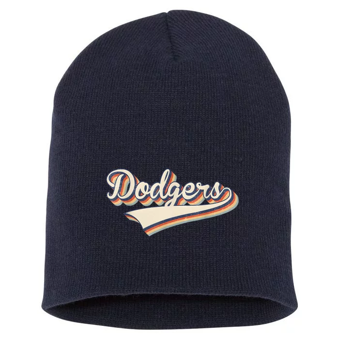 Vintage Dodgers Name Throwback Retro Apparel Gift Men Women Short Acrylic Beanie