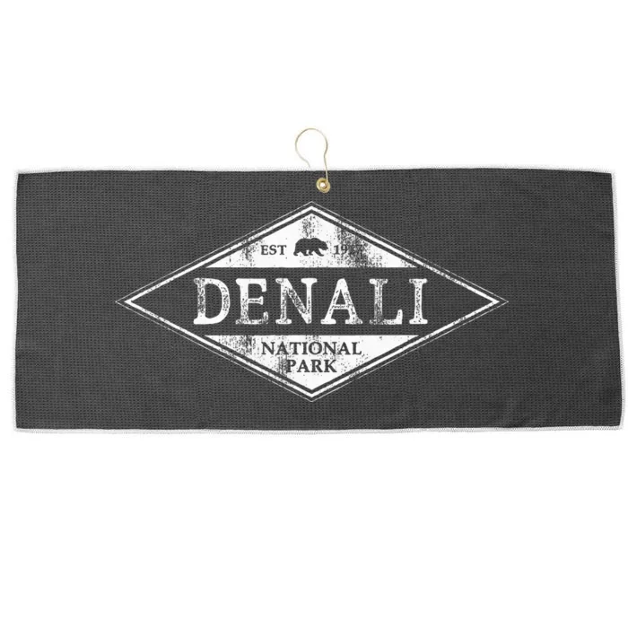 Vintage Denali National Park Alaska Large Microfiber Waffle Golf Towel