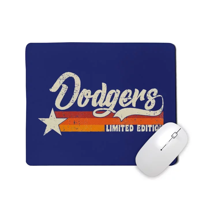 Vintage Dodgers Name Throwback Retro Gift Mousepad