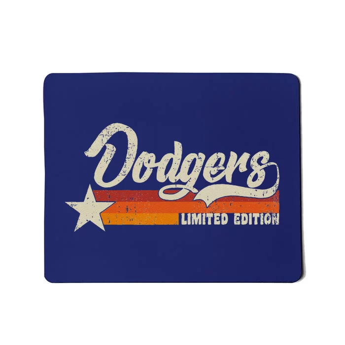 Vintage Dodgers Name Throwback Retro Gift Mousepad