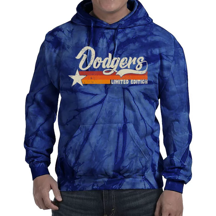 Vintage Dodgers Name Throwback Retro Gift Tie Dye Hoodie