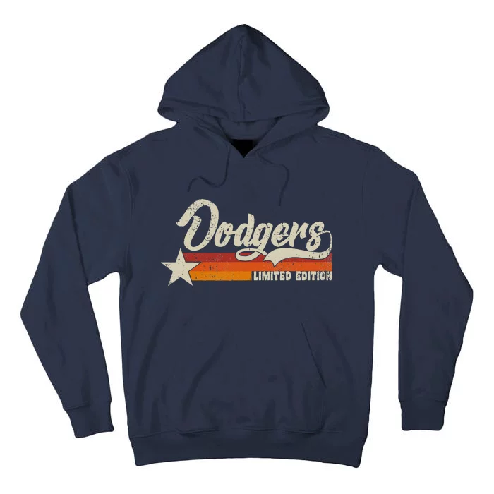 Vintage Dodgers Name Throwback Retro Gift Tall Hoodie