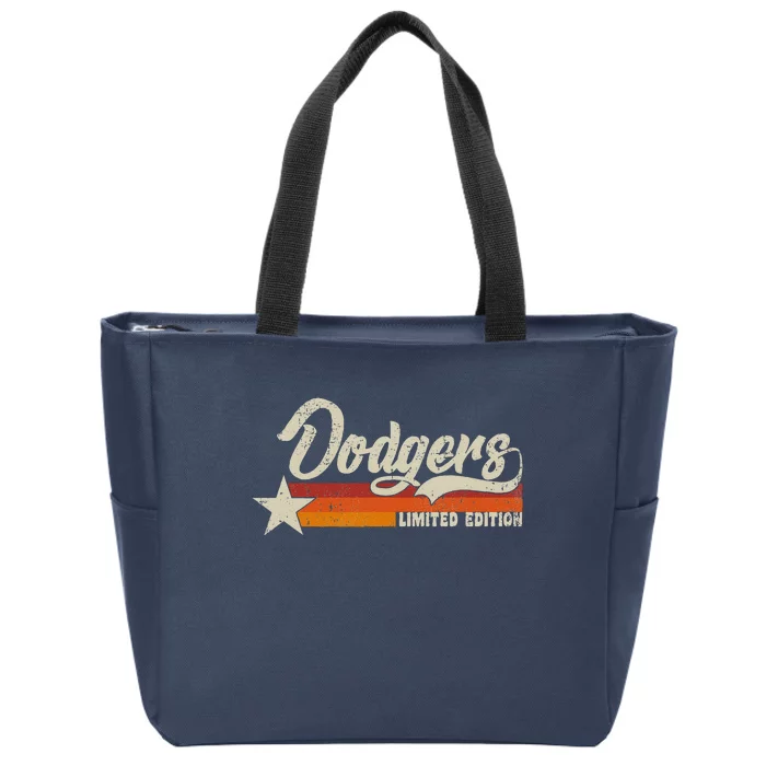 Vintage Dodgers Name Throwback Retro Gift Zip Tote Bag