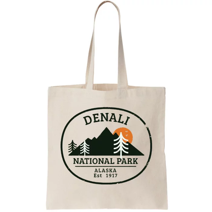 Vintage Denali National Park Alaska Tote Bag